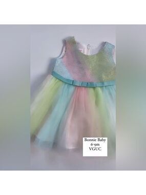 🩵 4/$20 Bonnie Baby Shimmering Pastel Dress